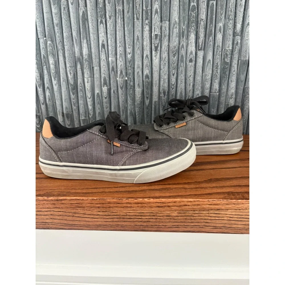Vans Atwood Mens 6.5 Gray Canvas Low Top Skate Shoes Sneakers 500714